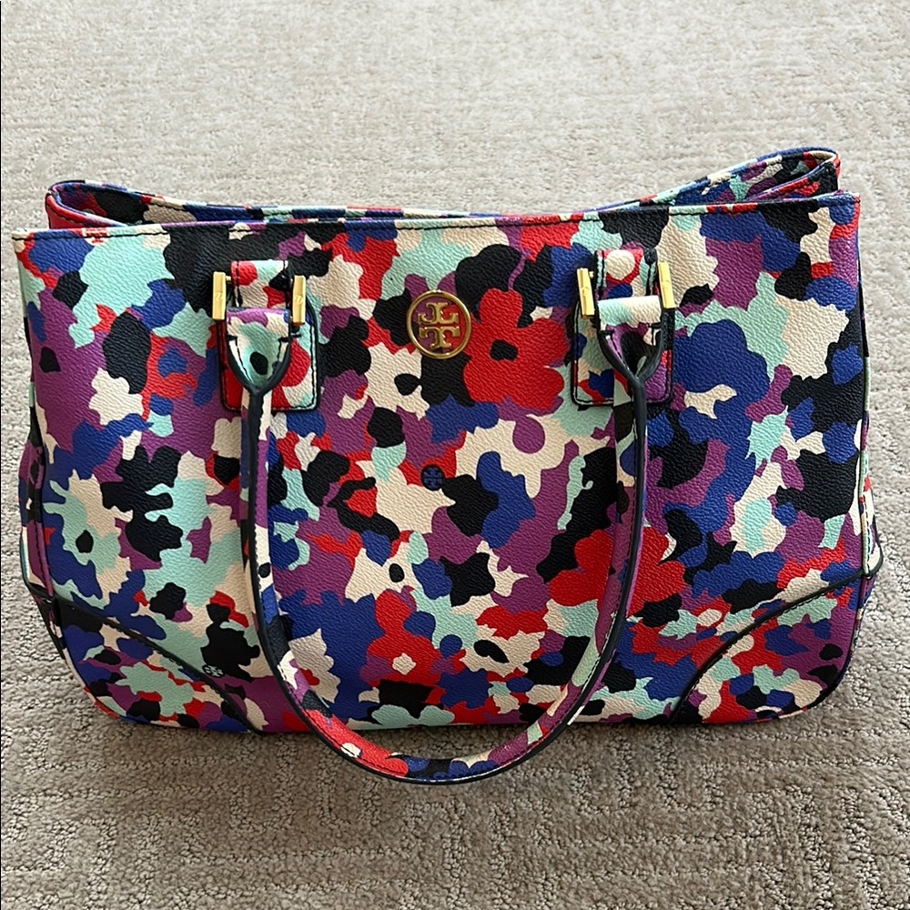 Tory Burch Robinson floral bag Oceanic 962